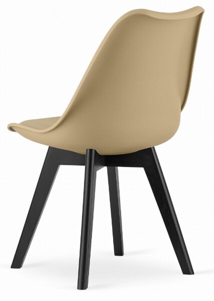 Étkező szett 1 + 4, fekete ADRIA asztal 120x80 cm + bézs BALI MARK szék fekete lábakkal