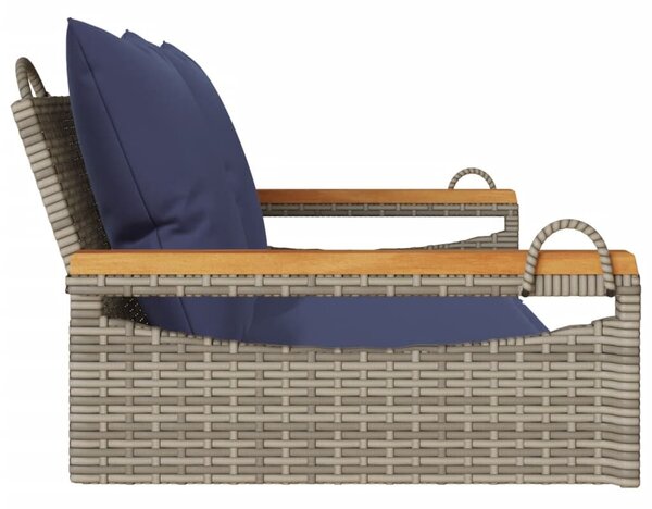 VidaXL szürke polyrattan hintapad párnákkal 109 x 62 x 40 cm