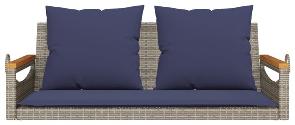 VidaXL szürke polyrattan hintapad párnákkal 109 x 62 x 40 cm
