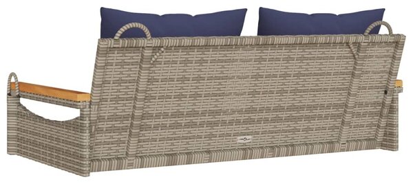 VidaXL szürke polyrattan hintapad párnákkal 109 x 62 x 40 cm