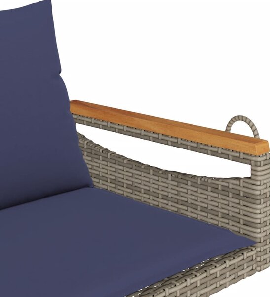 VidaXL szürke polyrattan hintapad párnákkal 109 x 62 x 40 cm