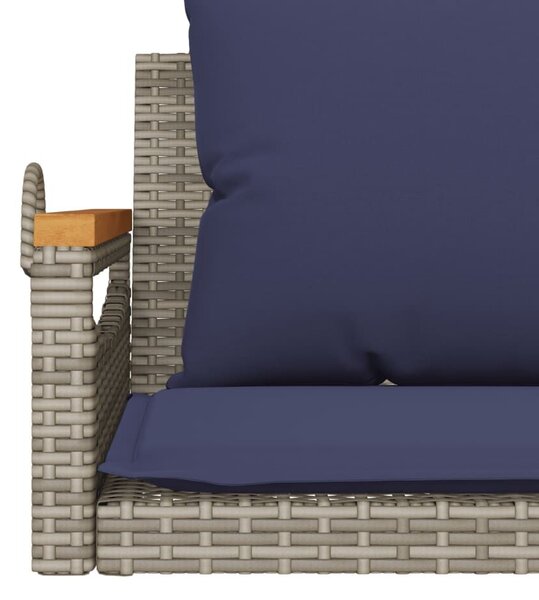 VidaXL szürke polyrattan hintapad párnákkal 109 x 62 x 40 cm