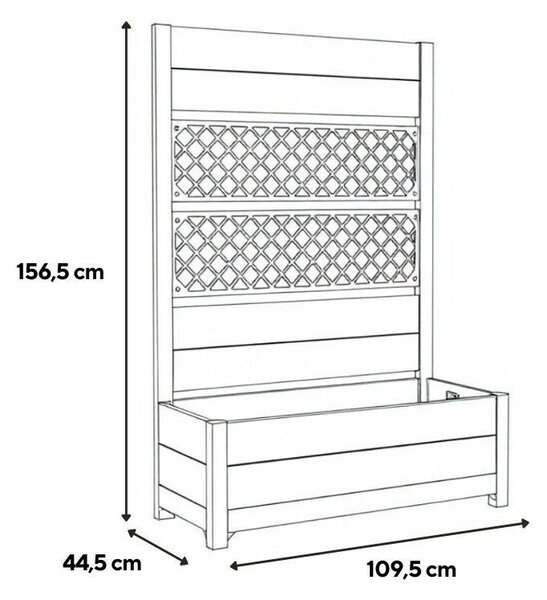 Deco tulip hátfallas virágláda 110l