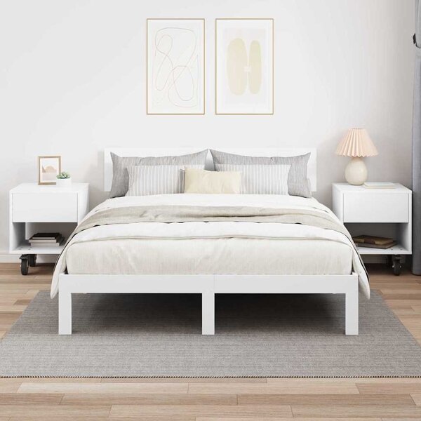 Éjjeli asztal 2 pcs Fehér 40,5 x 40 x 48 cm Faanyag