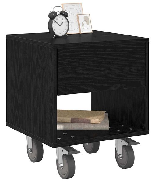 Éjjeli asztal 2 db Fekete tölgy 40,5 x 40 x 48 cm Szerelt Fa