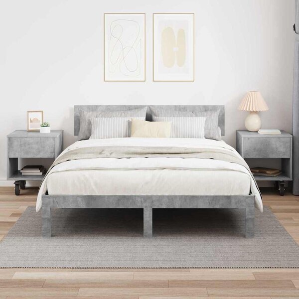 Éjjeli asztal 2 db Beton Szürke 40,5 x 40 x 48 cm Szerelt Fa