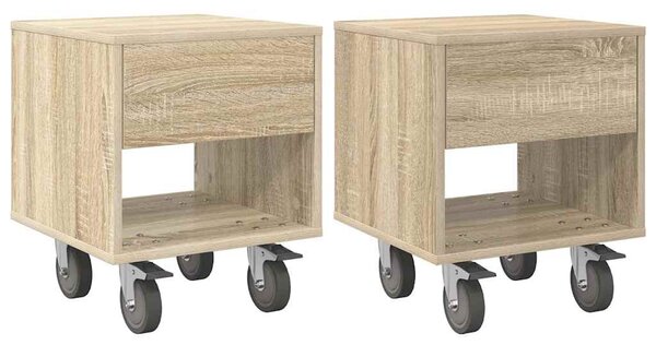 Éjjeli asztal 2 pcs Sonoma tölgy 40,5 x 40 x 48 cm Faanyag
