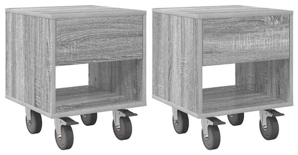 Éjjeli asztal 2 pcs Szürke Sonoma 40,5 x 40 x 48 cm Faanyag