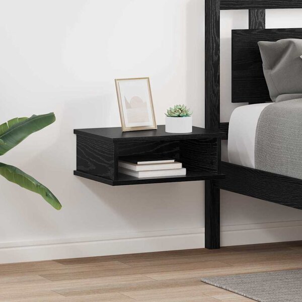 Éjjeli asztal 2 db Fekete tölgy 40 x 31 x 15 cm Szerelt Fa
