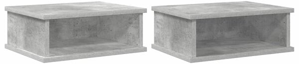 Éjjeli asztal 2 pcs Beton Szürke 40 x 31 x 15 cm Faanyag