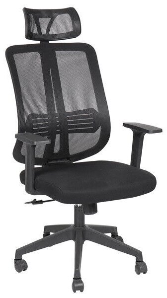 IRISOffice Felix fekete, ergonómikus, szövet-hálós irodai forgószék fejtámasszal