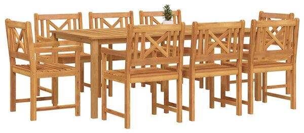 VidaXL Kert étkező szett 9 pcs Barna Tömör Akácfa