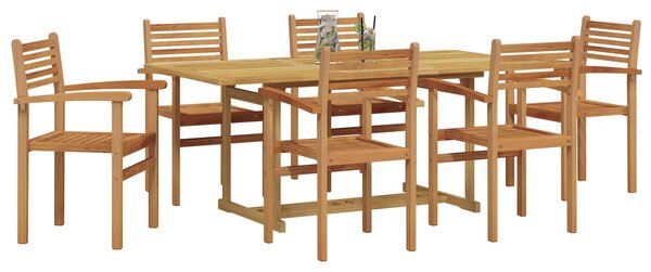 VidaXL Kert étkező szett 7 pcs Barna Tömör Teakfa