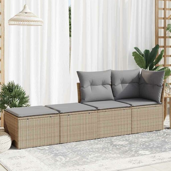 VidaXL Polyrattan Kerti Ülőgarnitúra - Bézs - 2 részes