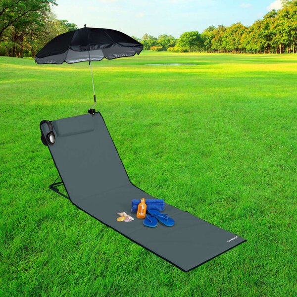 RelaxDays Napozóágy Napernyővel - Antracit - 197cm