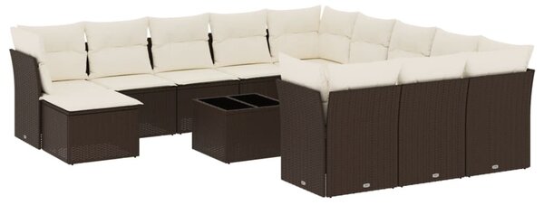 VidaXL 13 részes barna polyrattan kerti ülőgarnitúra párnákkal