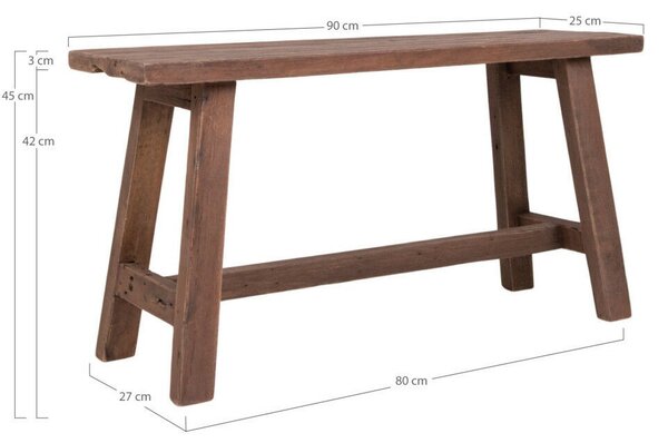 Barcelona pad, teak fa, 90x25x45 cm