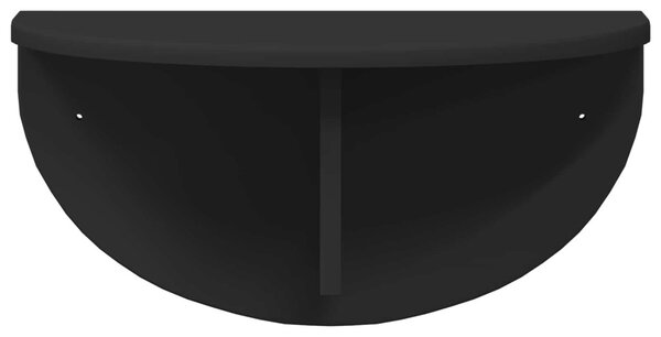 Falpolc Falra szerelhető Fekete 48 x 24 x 24 cm Szerelt Fa