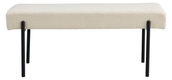 Swindon pad, buklé, fehér, fekete lábakkal, 100x36x42,5 cm