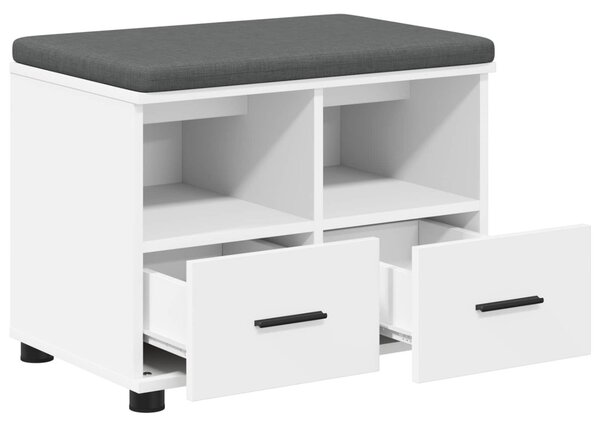 Előtér pad Fehér 60 x 38 x 46 cm Fűrészpor és Kárpit Anyag