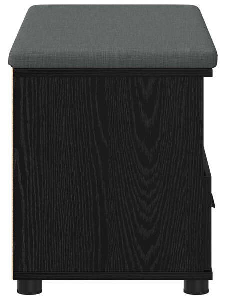 Előtér pad párnával fiókkal Fekete tölgy 80 x 38 x 46 cm