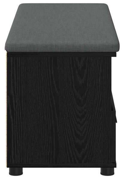 Előtér pad párnával fiókkal Fekete tölgy 100 x 38 x 46 cm