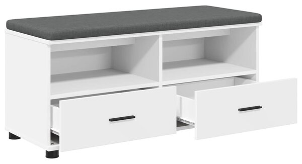 Előtér pad Fehér 100 x 38 x 46 cm Fűrészpor és Kárpit Anyag
