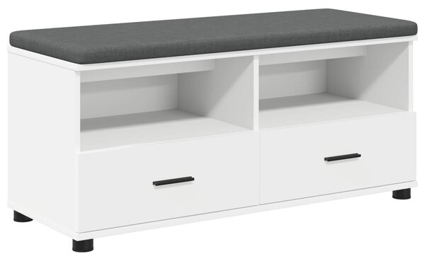 Előtér pad Fehér 100 x 38 x 46 cm Fűrészpor és Kárpit Anyag