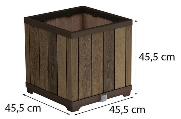Deco szögletes műanyag virágláda 61 L