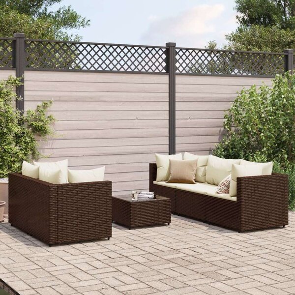 VidaXL Polyrattan Kerti Ülőgarnitúra - 6 részes - Barna