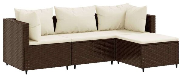 VidaXL Polyrattan Kerti Ülőgarnitúra - 4 részes, Barna