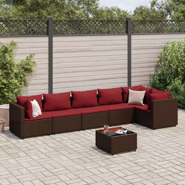VidaXL Polyrattan Kerti Ülőgarnitúra - 7 részes - Barna