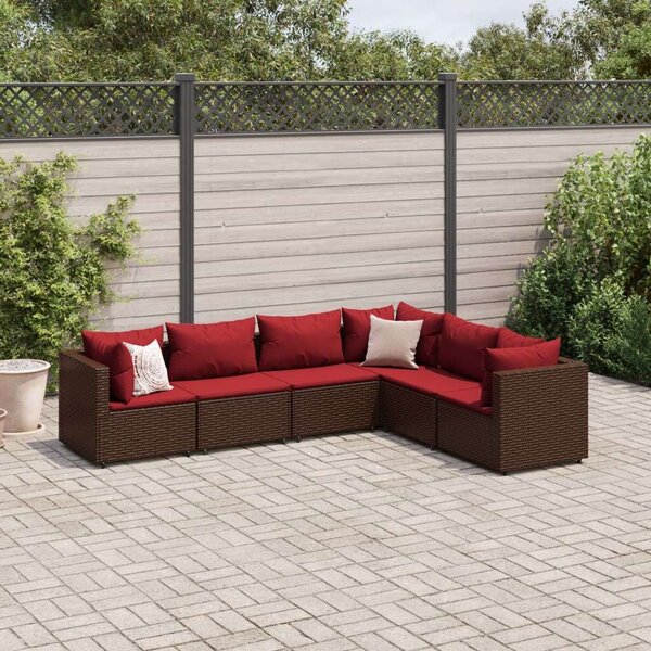 VidaXL Polyrattan Kerti Ülőgarnitúra - 6 részes - Barna