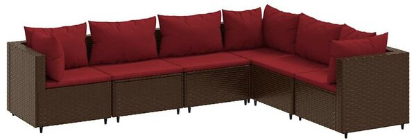 VidaXL Polyrattan Kerti Ülőgarnitúra - 6 részes - Barna