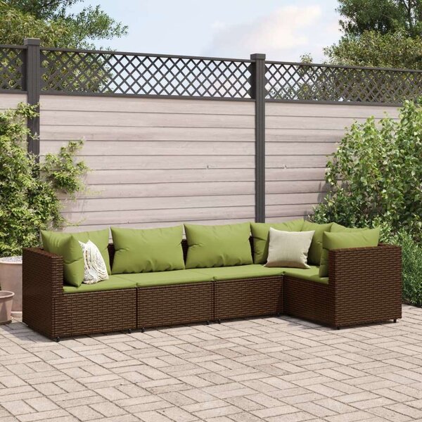 VidaXL Polyrattan Kerti Ülőgarnitúra - 5 részes - Barna