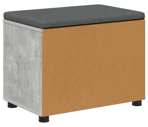 Előtér pad Beton Szürke 60 x 38 x 46 cm Műanyag Fa és Szövet