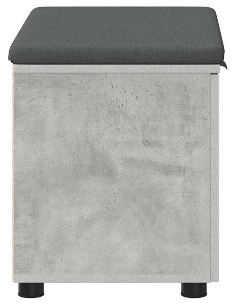 Előtér pad Beton Szürke 60 x 38 x 46 cm Műanyag Fa és Szövet
