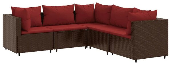VidaXL Polyrattan Kerti Ülőgarnitúra - 5 részes - Barna
