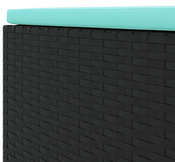 Polyrattan Kerti Ülőgarnitúra - 6 részes - Fekete