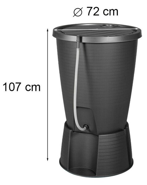 Indigo water butt műanyag esővíz tároló 220L grafit tömlővel