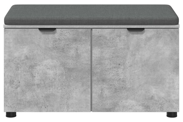 Előtér pad Beton Szürke 80 x 38 x 46 cm Műanyag Fa és Szövet