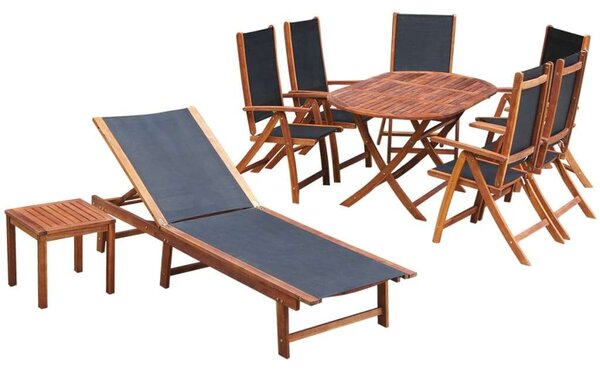 VidaXL Akácfa Kertbútor Szett - 9 darabos