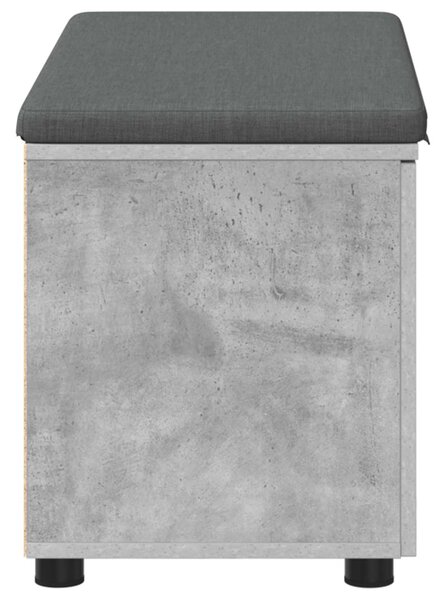 Előtér pad Beton Szürke 80 x 38 x 46 cm Műanyag Fa és Szövet
