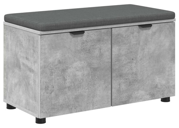 Előtér pad Beton Szürke 80 x 38 x 46 cm Műanyag Fa és Szövet