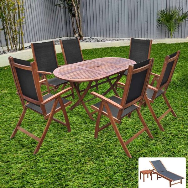 VidaXL Akácfa Kertbútor Szett - 9 darabos