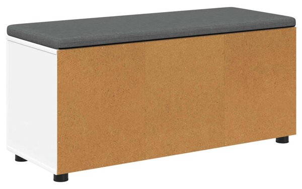 Előtér pad párnával Fehér 100 x 38 x 46 cm Műanyag Fa és Szövet