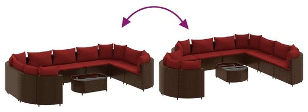 VidaXL Polyrattan Kerti Ülőgarnitúra - 10 részes - Barna