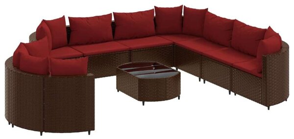 VidaXL Polyrattan Kerti Ülőgarnitúra - 10 részes - Barna