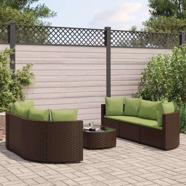 VidaXL Polyrattan Kerti Ülőgarnitúra - 7 részes, Barna