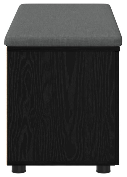 Előtér pad Fekete Tölgy 100 x 38 x 46 cm Műanyag Fa és Szövet